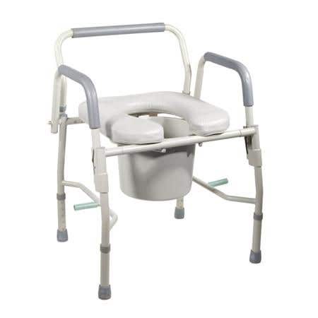 Drive Deluxe Steel Drop-Arm Commode W/Padded Seat