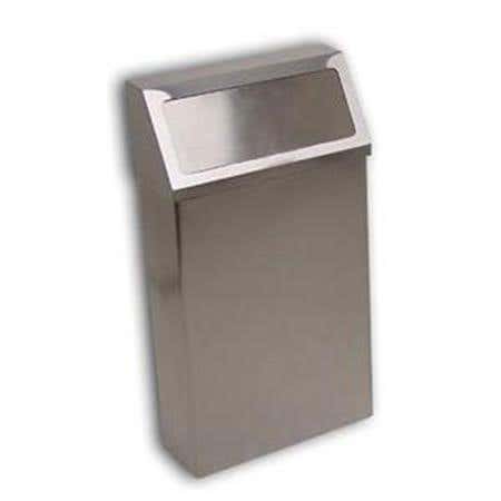 Detecto Wall Mount Stainless Steel Waste Pail, 60 Qt