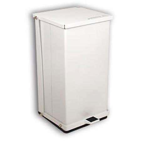 Detecto White Epoxy Steel Step-On Can