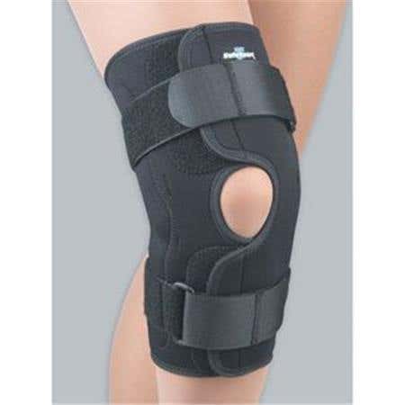 Neoprene Wrap-Around Hinged Knee Brace Black