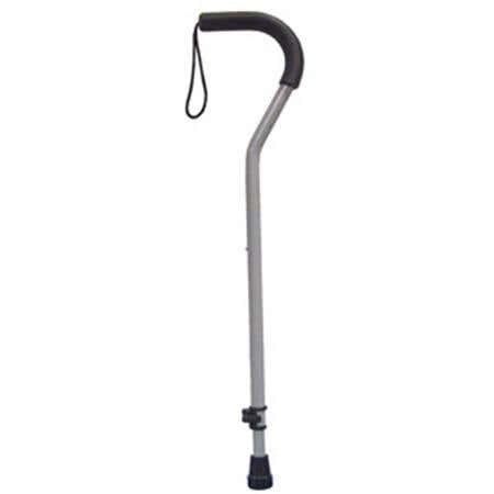 Cane, Offset, Adjustable Lock, With Wrststrp Silvr