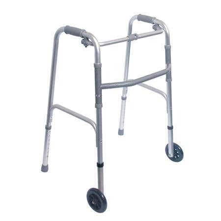 Single Release Aluminum Folding Walker W/3" Wheels