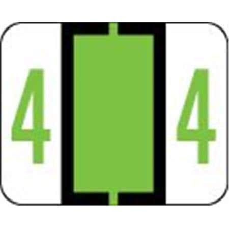 Label '4' Lt Grn Tab/Smead Bccrn Match 500/Pk