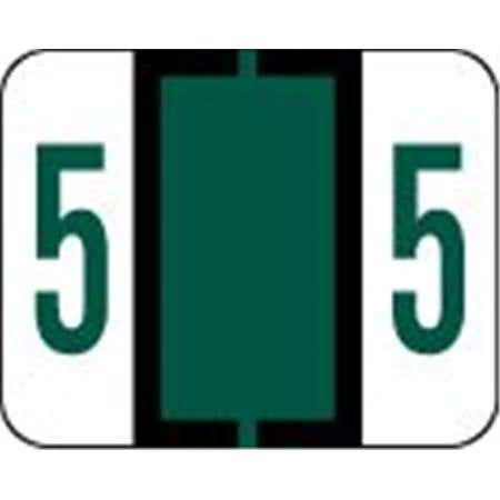 Label '5' Dk Grn Tab/Smead Bccrn Match 500/Pk