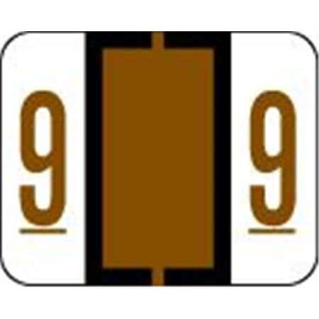 Label '9' Brown Tab/Smead Bccrn Match 500/Pk