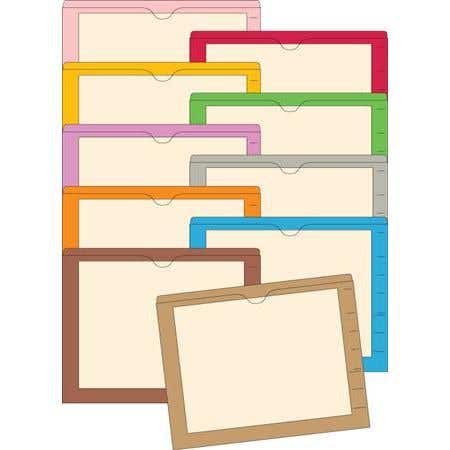 11 Pt End-Tab Pockets Printed Border 100/Box