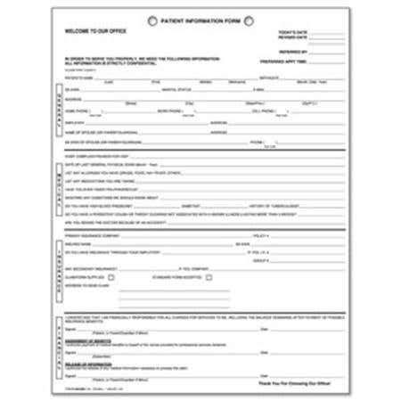 Patient Information Form, 100/Pkg