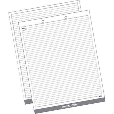 Continuation Sheet, 100/Package