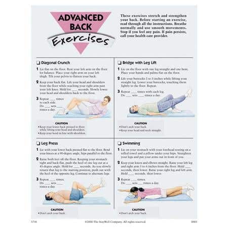 Advanced Back Exercises, 50 Tear-Off Sheets/Pad