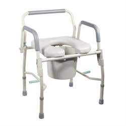 Drive Deluxe Steel Drop-Arm Commode W/Padded Seat