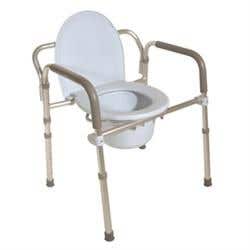 Drive Folding Aluminum Commode W/Padded Armrests