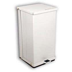 Detecto White Epoxy Steel Step-On Can