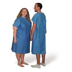 Patient Gown, Xx-Large Blue Broadcloth