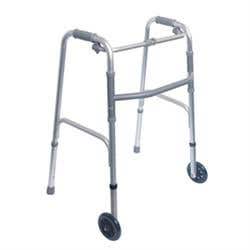 Single Release Aluminum Folding Walker W/3" Wheels
