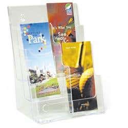 Clear Lucite Multi-Pocket Rack 6 Pkts Holds 4"X9"