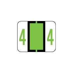 Label '4' Lt Grn Tab/Smead Bccrn Match 500/Pk