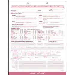 Health History Form, 100/Package