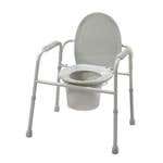Deluxe All In One Steel Commode W/Plastic Armrests