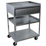 Stainless Steel Rolling Cart- 3 Shelf With Drawer