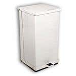 Detecto White Epoxy Steel Step-On Can