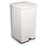 Detecto White Epoxy Steel Step-On Can