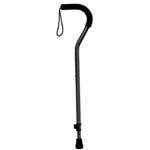 Cane, Offset Adjustable Lock, With Wriststrap