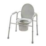 Deluxe All In One Steel Commode W/Plastic Armrests