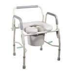 Drive Deluxe Steel Drop-Arm Commode W/Padded Seat