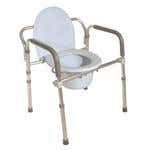 Drive Folding Aluminum Commode W/Padded Armrests