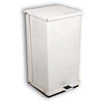 Detecto White Epoxy Steel Step-On Can