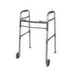 Universal Deluxe Folding Walker, Two Button 5"Wheel