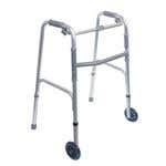 Single Release Aluminum Folding Walker, 5" Wheels