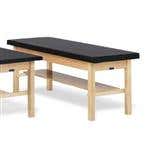 Bailey Basic Treatment Table With Shelf, 2" Black Upholstery