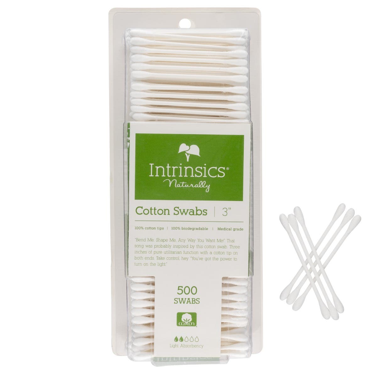 Intrinsics 3" Double Tipped Cotton Swabs - 500 Pack