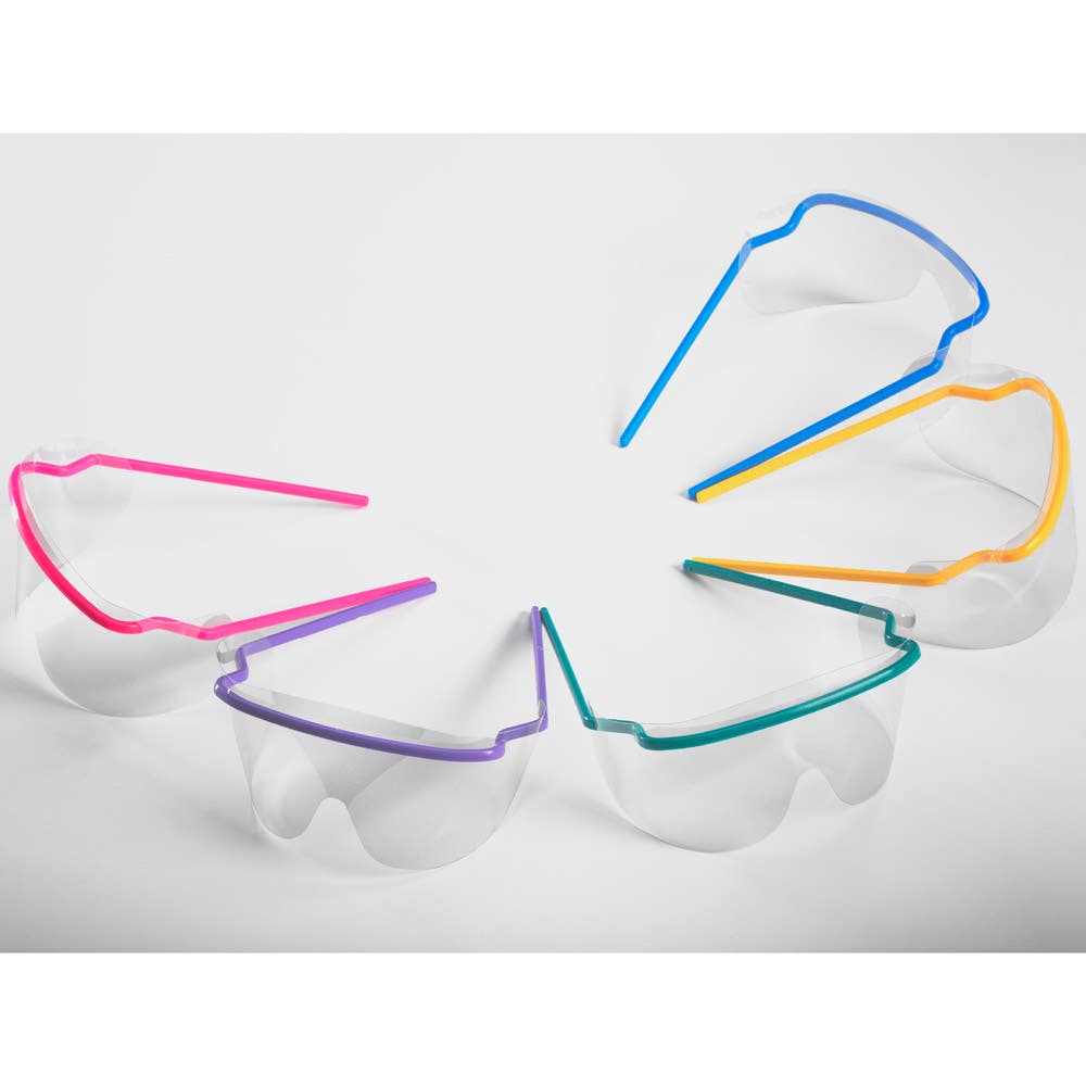 Protective Glasses With Dispenser Tidishield® Grab 'N Go Wraparound Uncoated Clear Tint Plastic Lens Assorted Frame Colors Over Ear One Size Fits Most(4/Ca)
