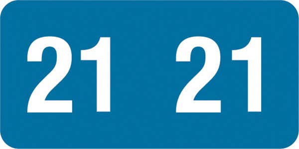 Smead 2021 Match YearBand End Tabs, Light Blue/White - 500/pkg