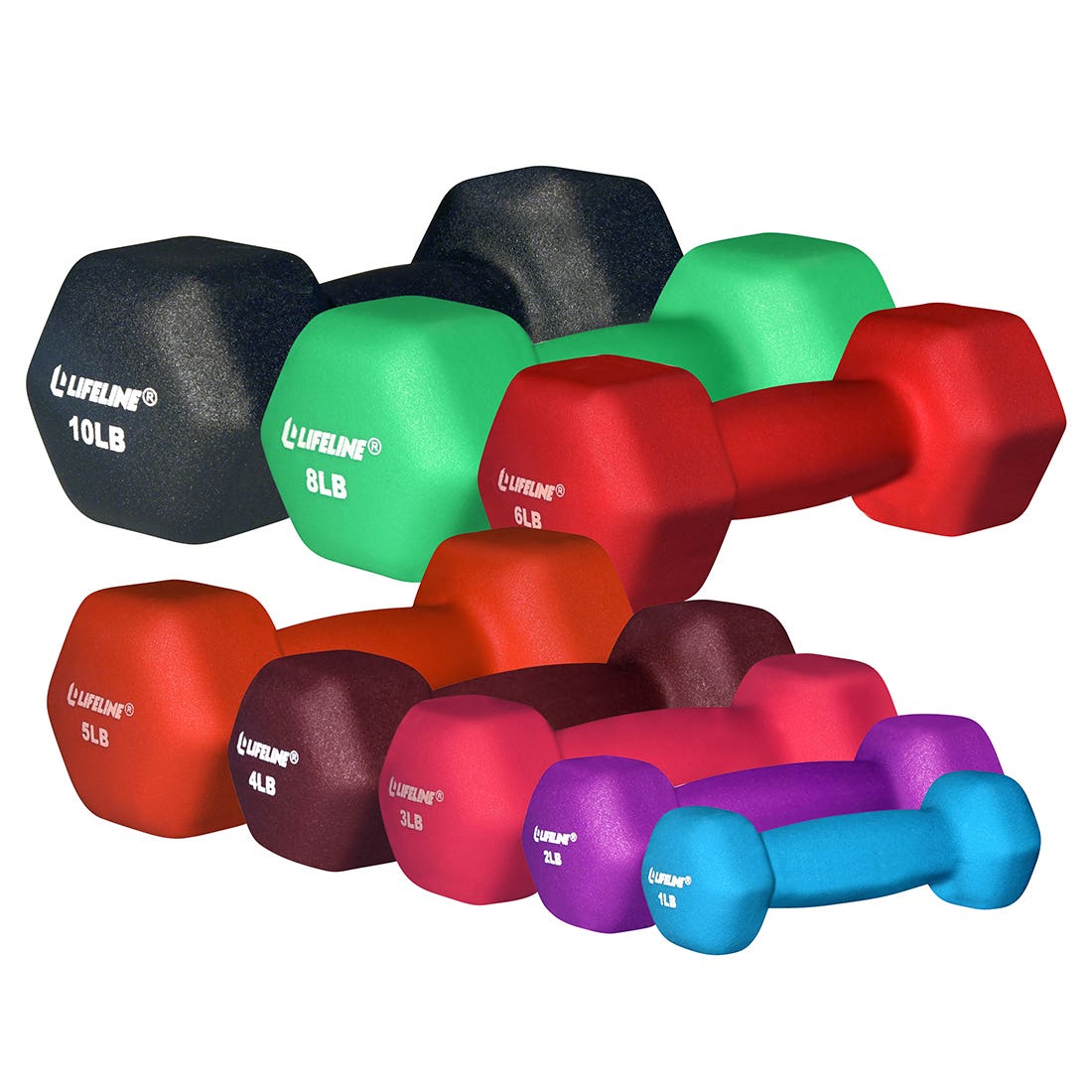 LifelineHexNeopreneDumbbell