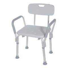 Bath Bench with Back and Removable Padded Arms - 300 lbs weight capacity - Each