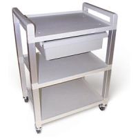 Smooth Rolling Lightweight Poly Cart with shelves and Drawer