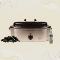 Signature Hot Stone Massage Set without Chakra Stones includes Hot Stones, Stone WarmerMassage Oil 