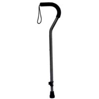 Walking Cane - Offset Handle, Adjustable Lock with Wrist Strap