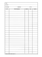 Stock Peglog Ledger Card Blank, 100/Pkg