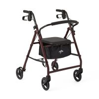 Basic Rollator with 6 Wheels, Burgundy