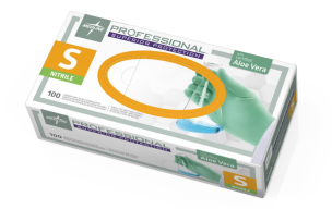 Medline Professional Powder Free Nitrile Exam Gloves with Aloe - 10 boxes of 100 [case of 1000 overall]