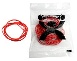Red rubber bands, 25 each