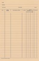 Stock Accu-Log Ledger Card Blank, 100/Pkg