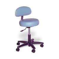 Doctor Stool W/Back Support 18-23 Adj H Black