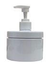 10 oz Empty Round White Plastic Jar & Pump Lid Container