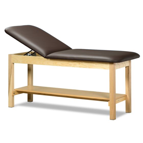Clinton 1020 Classic Series Straight Line Treatment Table with Adjustable Backrest & Shelf
