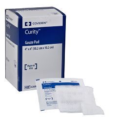 CURITY Sterile Gauze Pad - 12-Ply, 4 x 4 Sterile 1's in Peel-Back Pkg